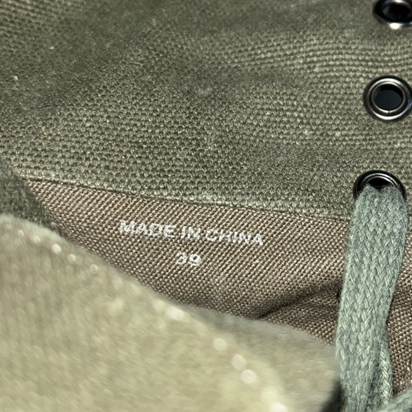 Aldo Heeled Olive Foldover Canvas Booties 🌵39 - Picture 2 of 11